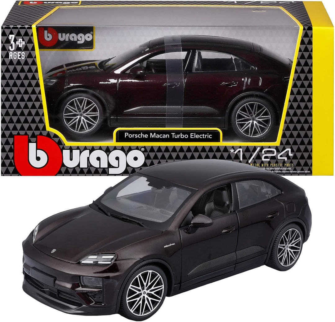 Bburago - Porsche Macan 4 Electric Massstab 1:24, Diecast-Auto, Detailgetreu mit Türen und Motorhaub