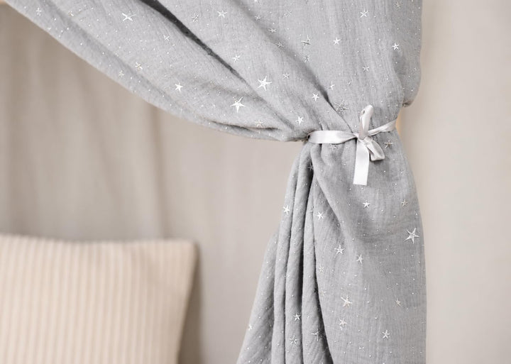 YellowNest Hausbett Himmel (2er Pack) - 100% Baumwolle - Betthimmel Hausbett aus Musselin (2er Pack)