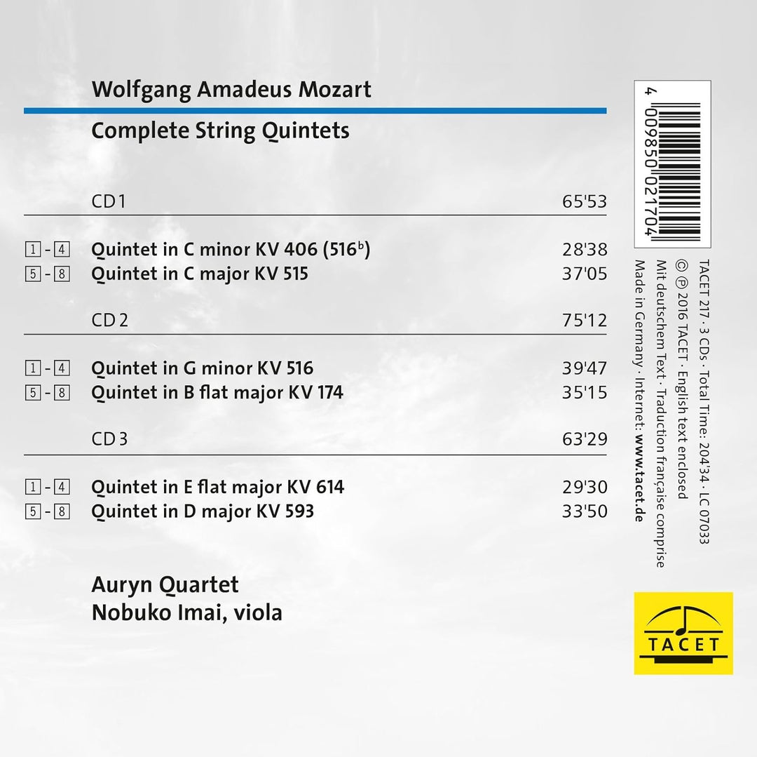 Mozart-Complete String Quintets, Audio-CD