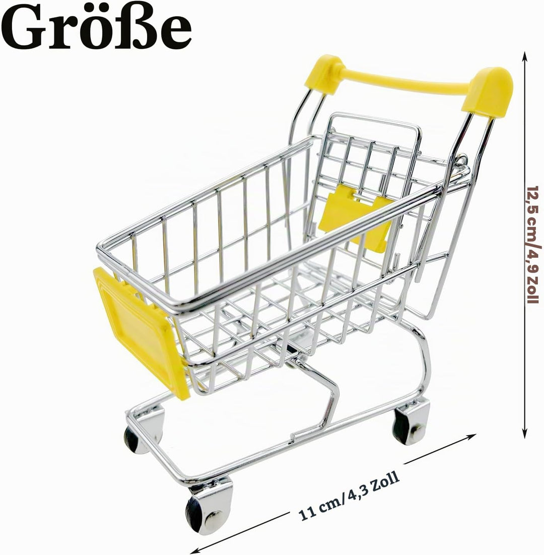 Mini-Einkaufswagen, Mini-Einkaufswagen, Mini-Einkaufstrolley, Einkaufskorb, für Schreibtischdekorati