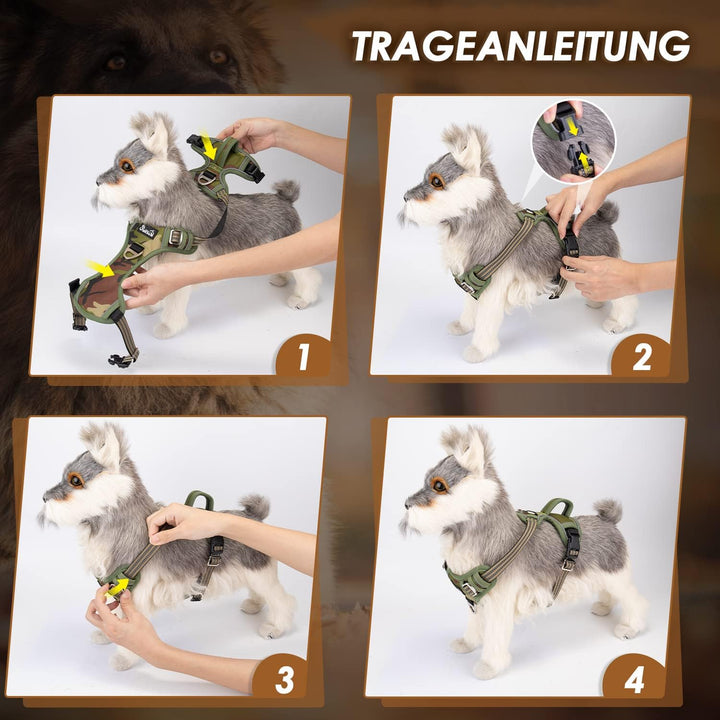 Eyein Hundegeschirr für Mittelgrosser Hunde, Anti Zug Brustgeschirr mit 2 Leinenclips und leicht zu