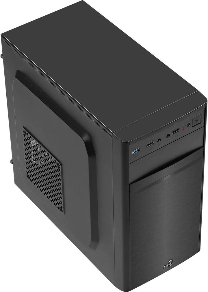 AeroCool CS103 - Micro ATX PC-Gehäuse, poliertes Aluminium, 80 mm Lüfter hinten schwarz única Schwar