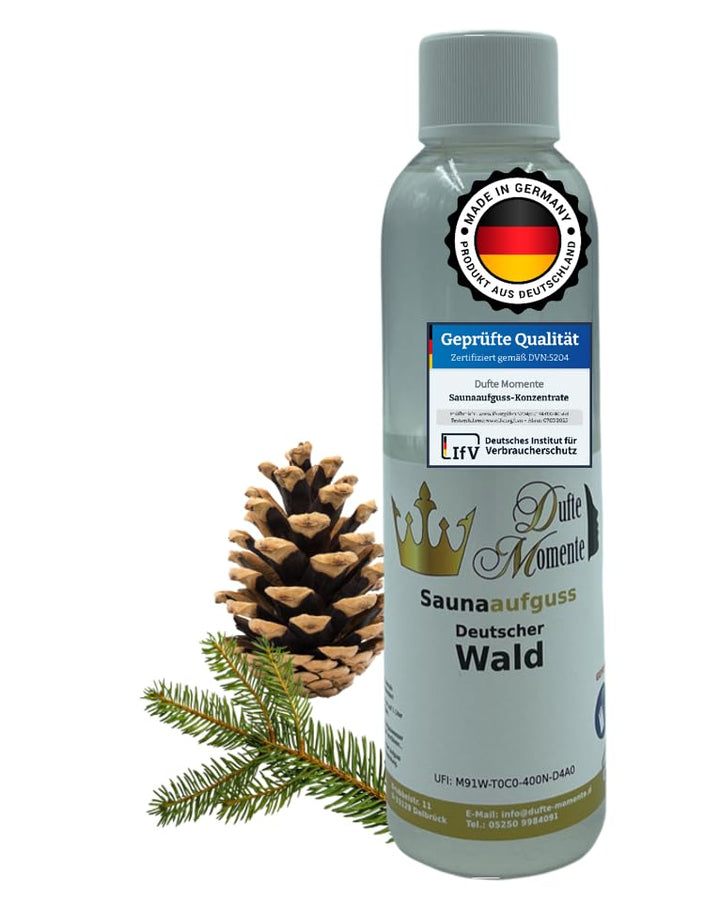 Dufte Momente Saunaaufguss-Konzentrat Deutscher Wald – 250 ml – waldig & erdend – konzentriert & erg