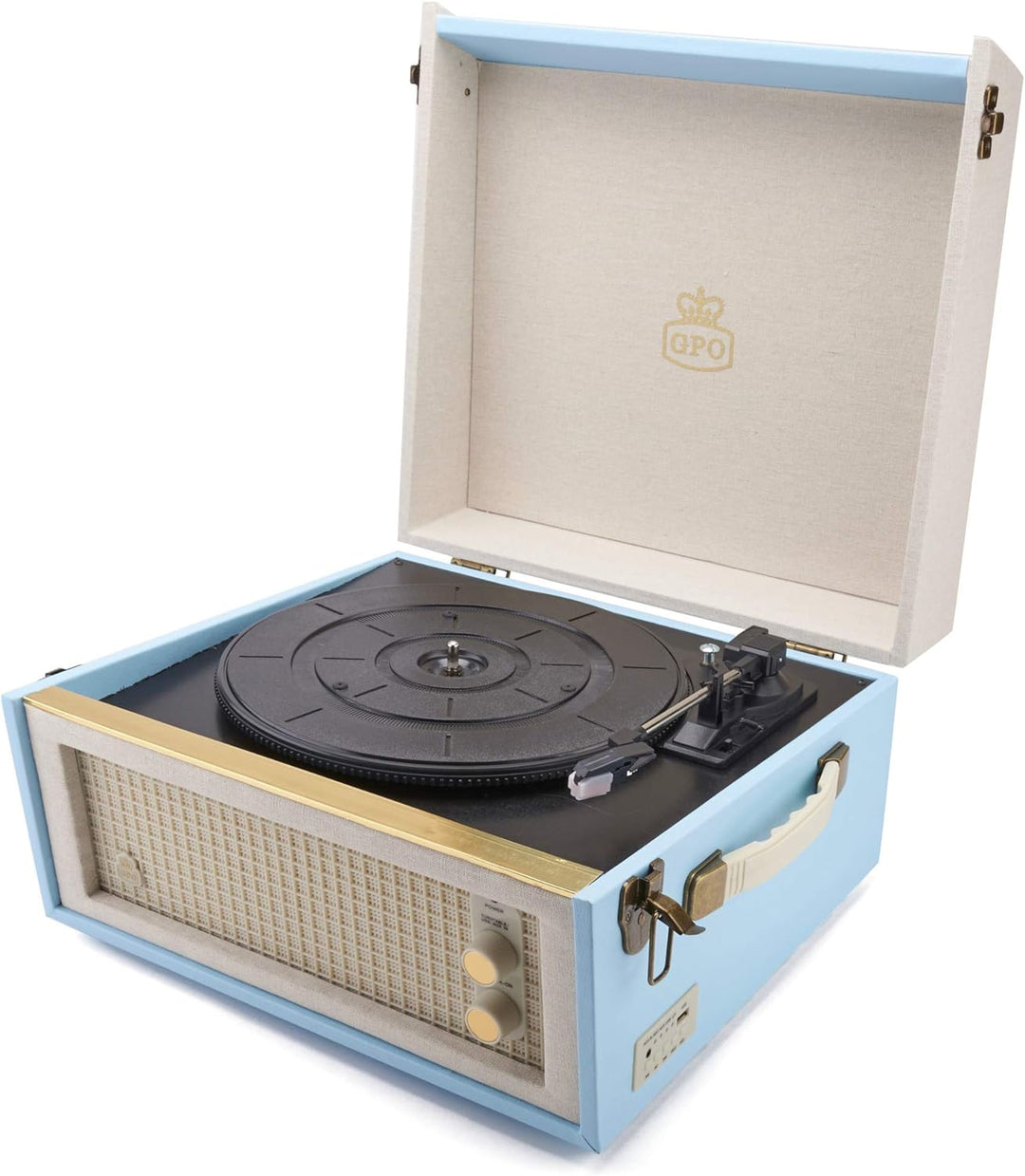 GPO Bermuda Plattenspieler; Klassischer Schallplattenspieler im Retro Stil mit MP3/USB; integriertem