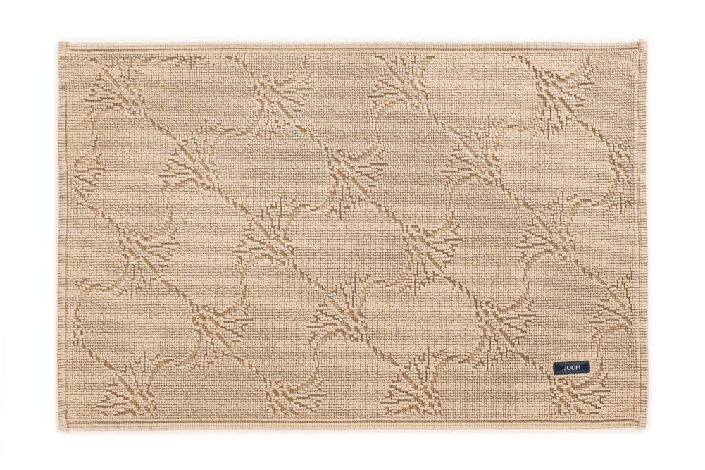 Joop! Badteppich New Cornflower 70 x 120 cm Farbe Sand 100% Baumwolle Florhöhe 6 mm Form eckig edle