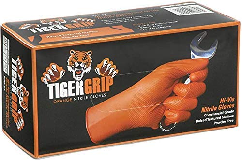 Eppco 8847 Tiger Griff Orange Nitril Handschuhe - XXXL (3XL) - Texturiert Griff - Kiste (80pc)