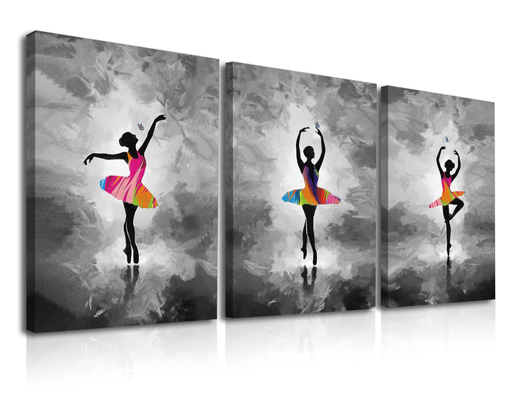Piy Painting 3 Paneele HD Leinwand Bilder Elegante Balletttänzer Leinwanddruck, Dekorative Malerei,