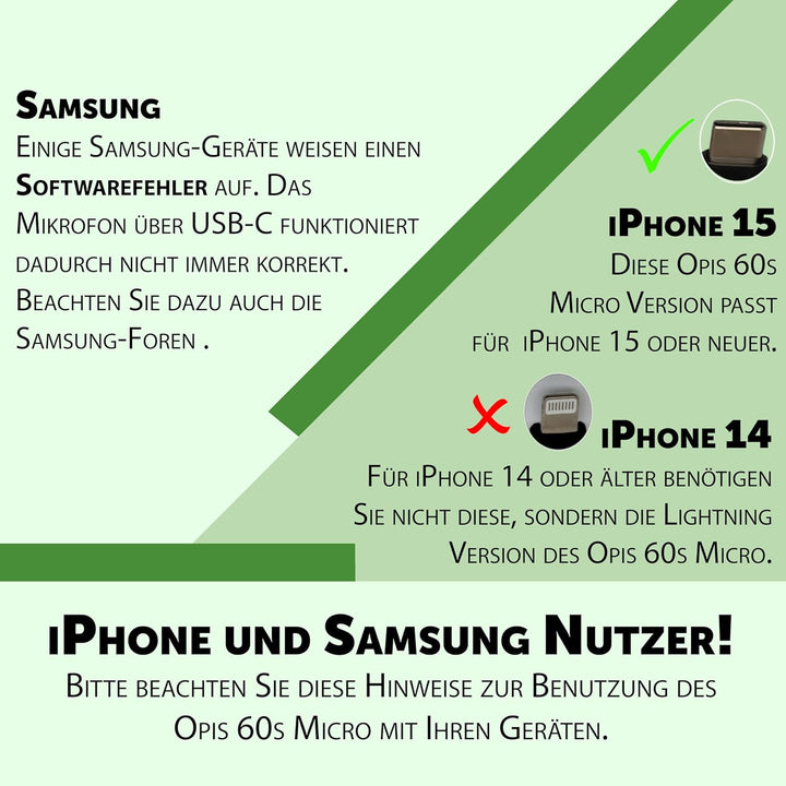 Opis 60s Micro - Retro Handyhörer für Android Smartphones, Tablets, Notebooks und Handys in der Form