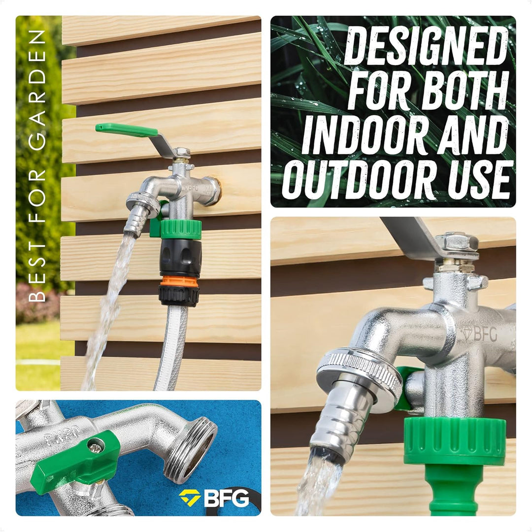 BFG Handgriff Wasserablass-Kugelhahn Zwei Hähne Frost Hochtemperaturbeständig Max 30 Bar Druck 90°C
