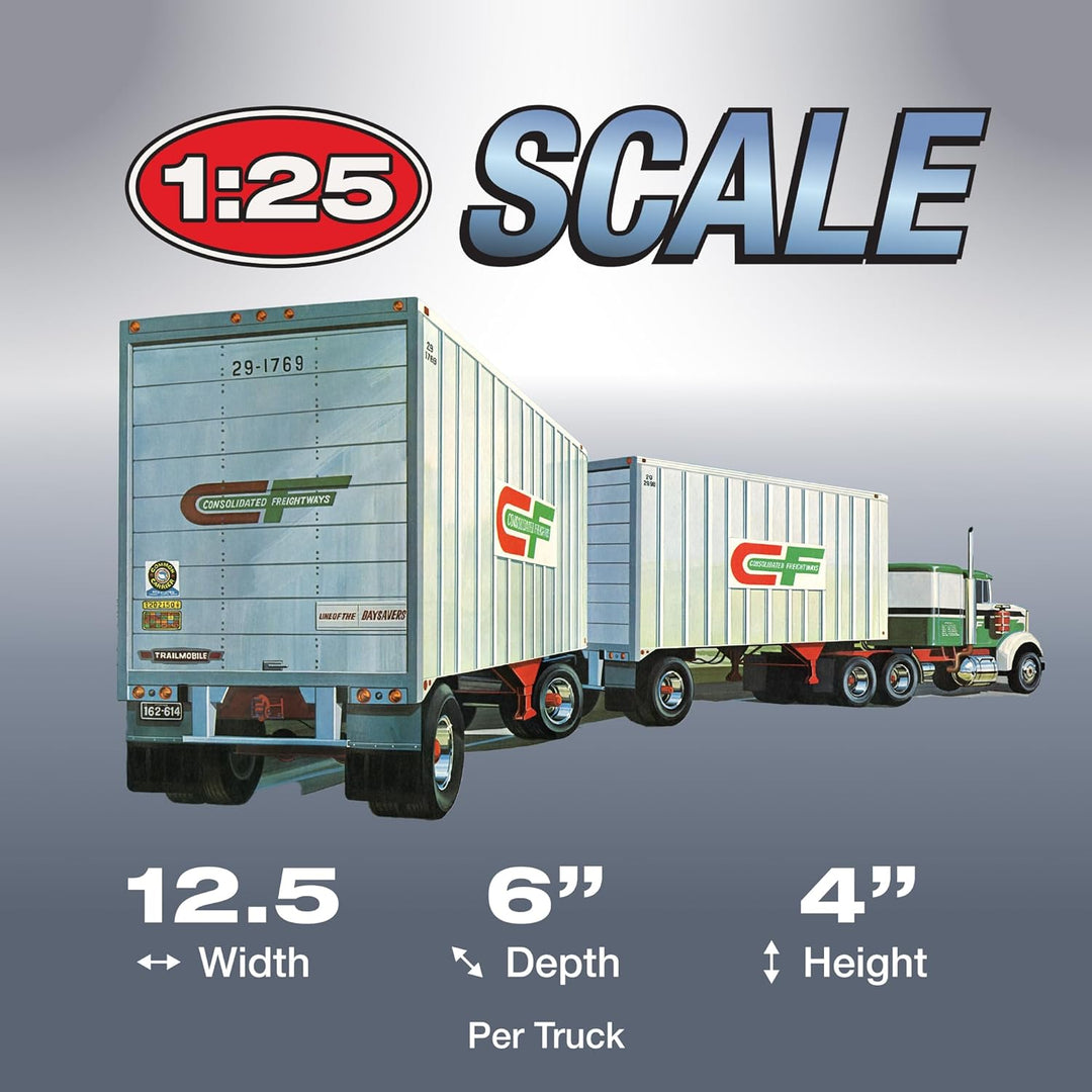 AMT Ertl AMT1132/06 1/25 Double Header Tandem Van Trailer Modellbau