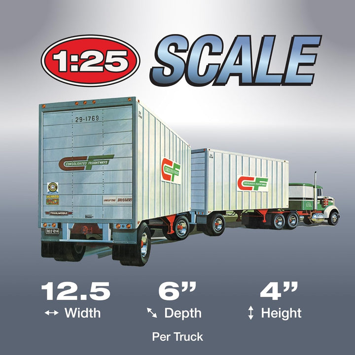 AMT Ertl AMT1132/06 1/25 Double Header Tandem Van Trailer Modellbau