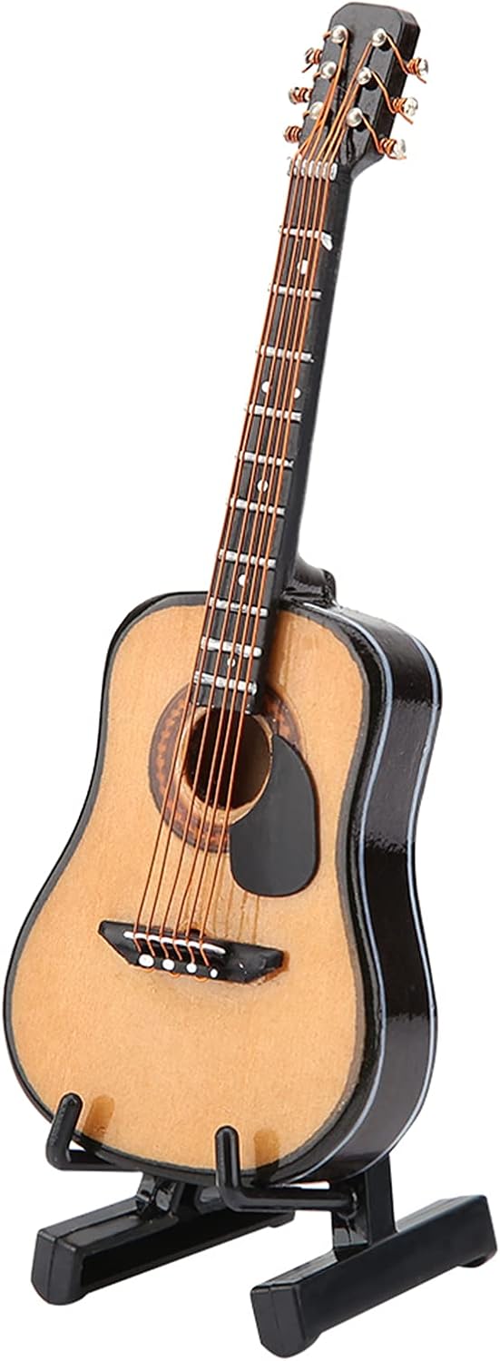Miniatur-Gitarre, Modell Gitarre aus Holz, Oberflächenbehandlung, schön und langlebig, Dekoration fü