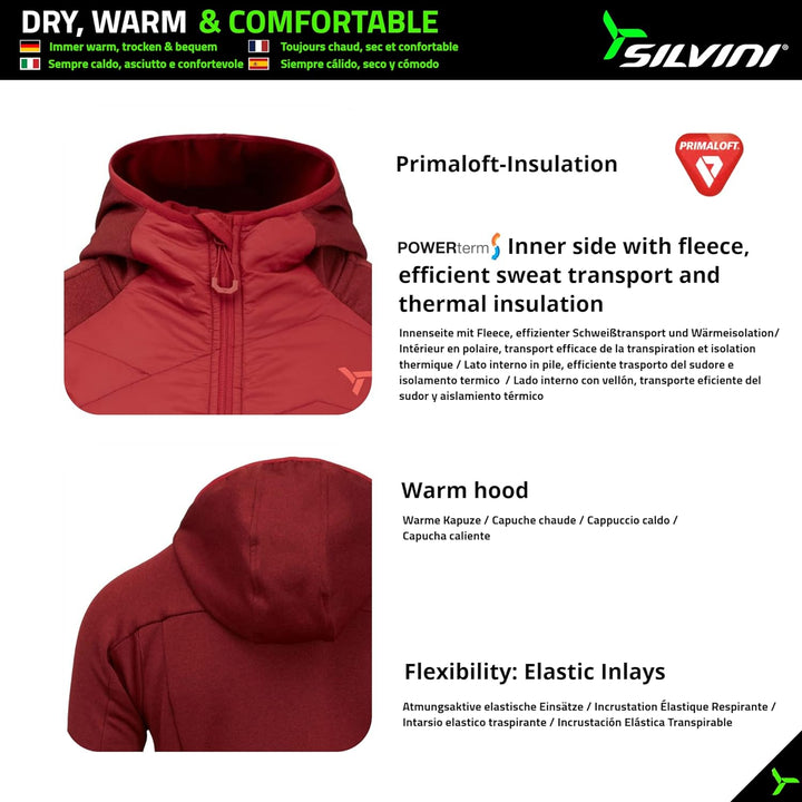 SILVINI DIVERA Sweatshirt mit durchgehendem Reissverschluss Damen Sweatjacke Damen Pullover mit Reis