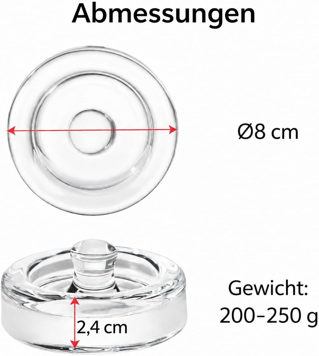 Fermentiergläser, je 1 L, eckige Glas-Fermentiergläser mit Glasgewicht für Sauerkraut, Kimchi, Pickl