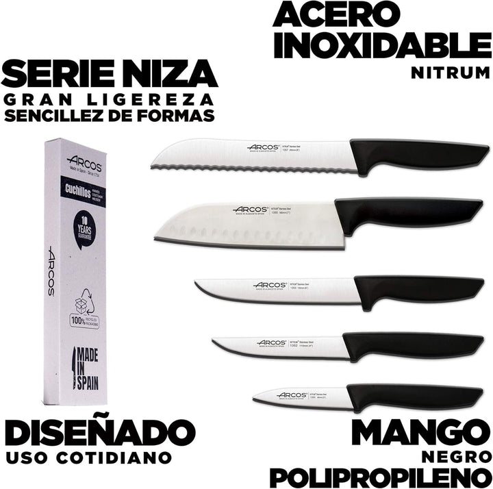 Arcos Professionelles Küchenmesser-Set | Professionelle Küchenmesser | Edelstahlmesser mit schwarzem