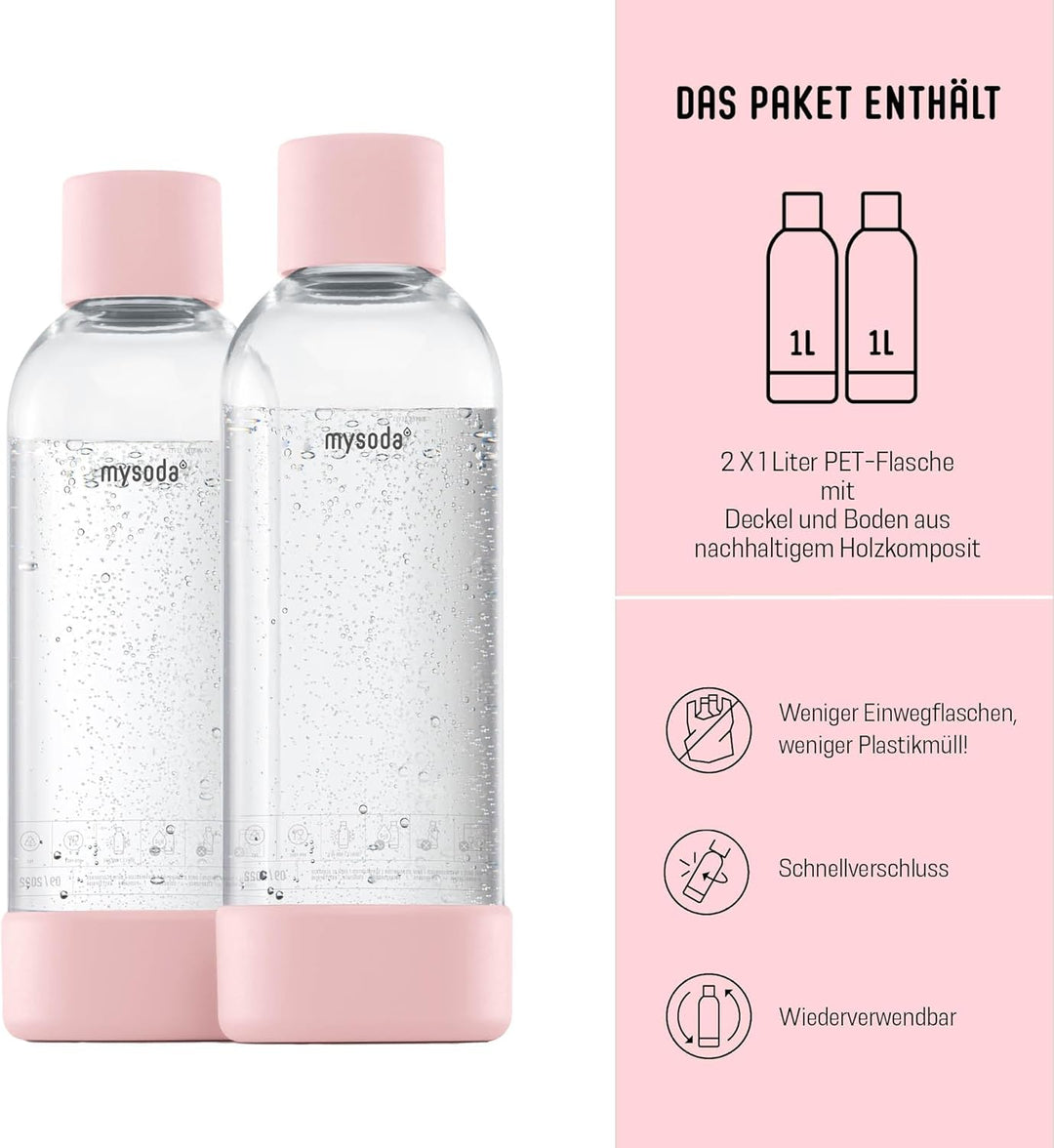 Mysoda: Wasserflasche für Wassersprudler, BPA-freies Plastik, mit "Quick-Lock" Schnellverschluss, De