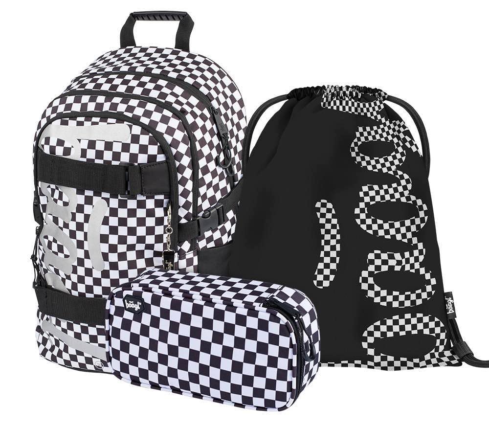 Baagl Schulrucksack Set Jungen Mädchen 3 Teilig, Schultasche ab 3. Klasse, Grundschule Ranzen mit Br