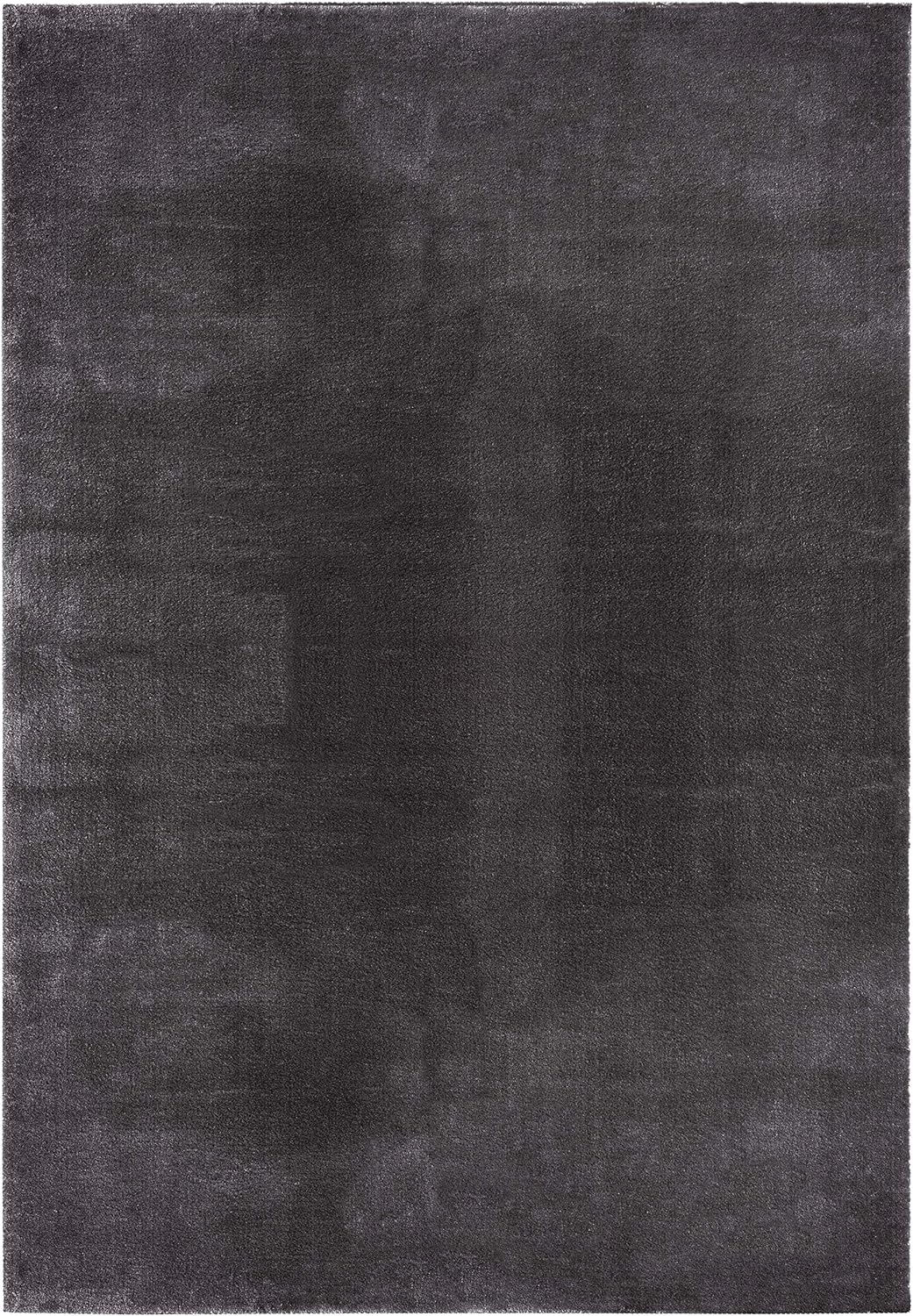 Mia's Teppiche Olivia Wohnzimmer/Schlafzimmer Teppich - waschbar - 120 cm Rund, Dunkelgrau