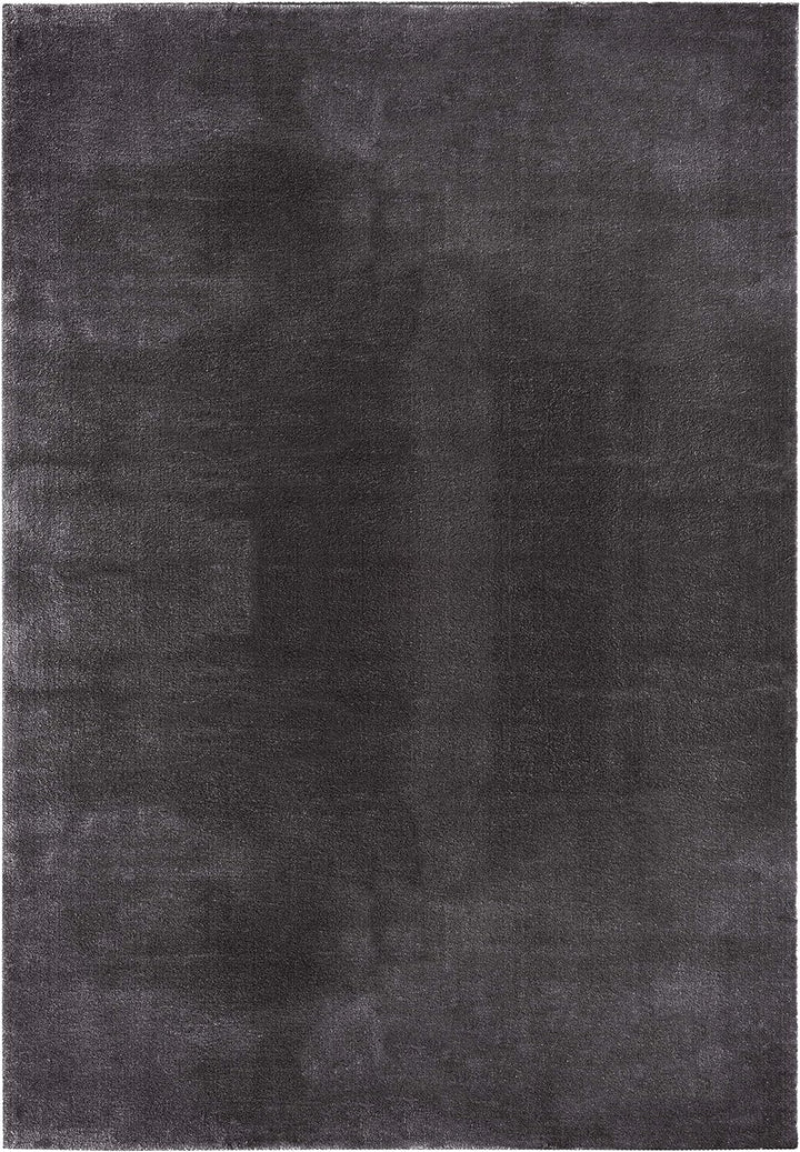 Mia's Teppiche Olivia Wohnzimmer/Schlafzimmer Teppich - waschbar - 120 cm Rund, Dunkelgrau