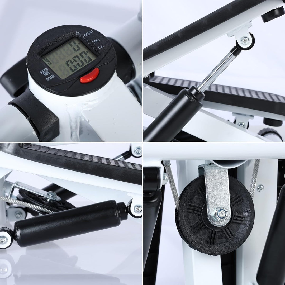 Mini-Stepper, Übungsstepper mit Widerstandsbändern, LCD-Display, luftbetriebener Treppenstepper, Ger