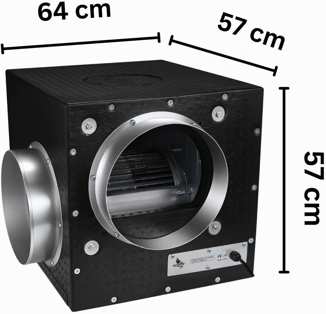 Weedness Grow Abluft Isolierte Absaugbox 2500 m3/h - Abluftventilator Rohrventilator Lüfter Growzelt