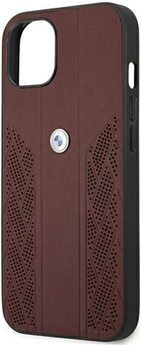 BMW BMHCP13MRSPPR Hülle für iPhone 13 6,1" rot Leather Curve Perforate