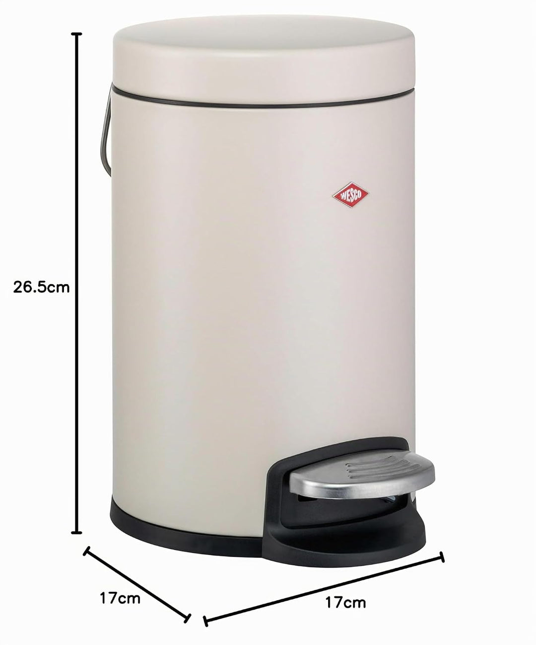 Wesco Kosmetikeimer 113 pulverbeschichtetes Stahl in der Farbe Sand mit einem Volumen von 3 Liter- m