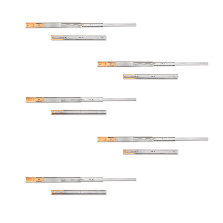 Emuca 3051305 Set Schubladenführungen, Vollauszug mit Rollen gedämpftes Scharnier 45mm x 450mm, Lot