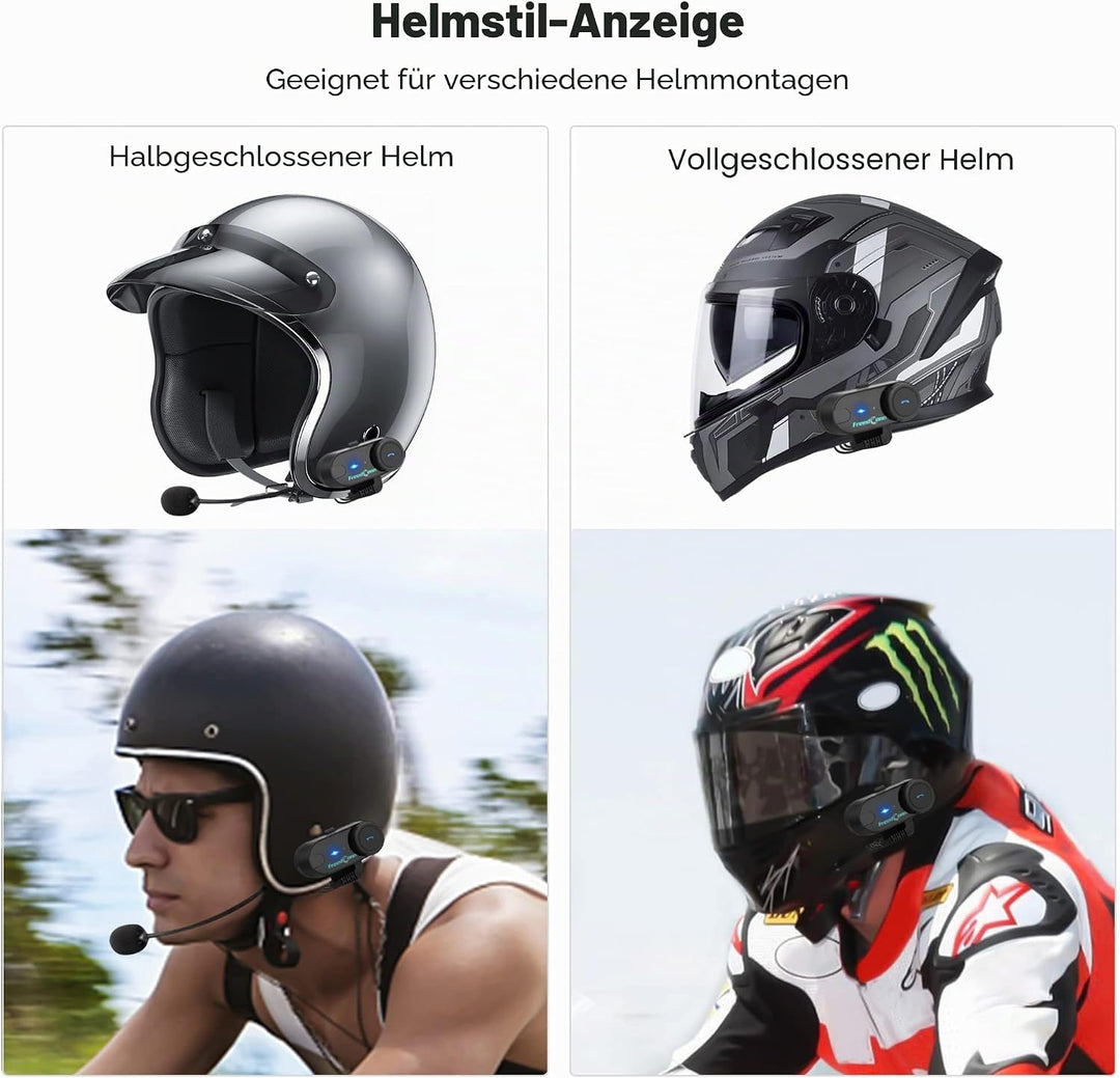 Bluetooth-Headset für Motorräder, Motorrad Helm Bluetooth Headset TCOM VB wasserdicht, kabelloses He