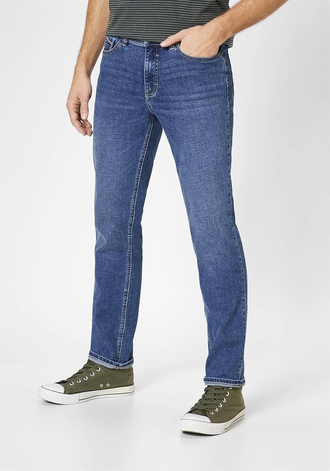 Paddocks Slim-Fit Jeans Motion &amp; Comfort Elastizität Pipe 34W / 28L Mid Blue, 34W / 28L Mid Blue