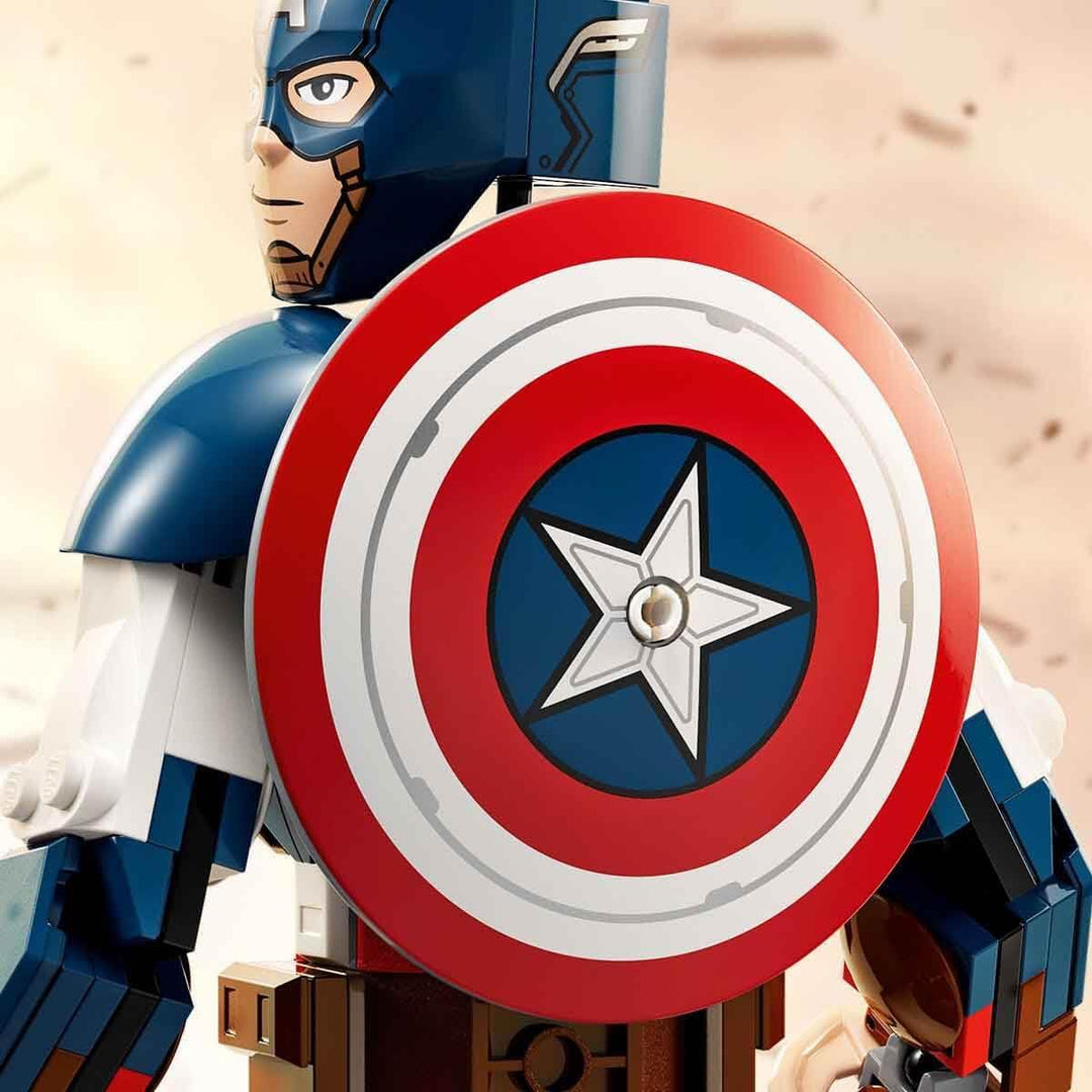 LEGO 76258 Marvel Captain America Baufigur, Superheld mit Schild, Avengers BAU-Spielzeug und Sammelf
