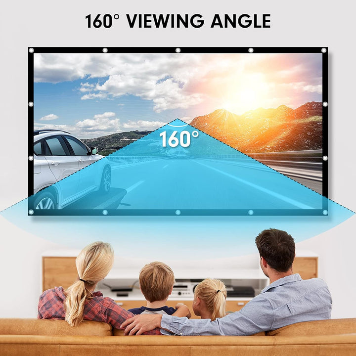 Osoeri Beamer Leinwand 120 Zoll Projektionsleinwand, 16: 9 HD Faltbarer Projektionsschirm Anti-Falte