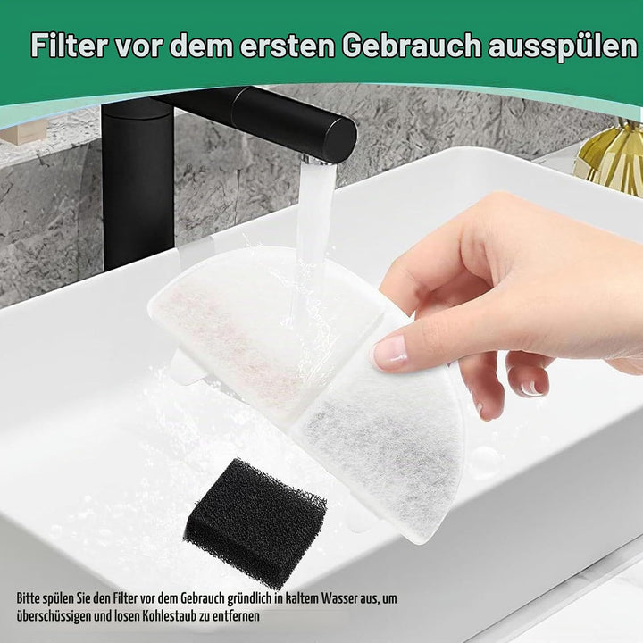 20 Stück Ersatzfilter für Trinkbrunnen, Katzenbrunnen 10 Stück Kohlefilter und 10 Stück Schaumfilter