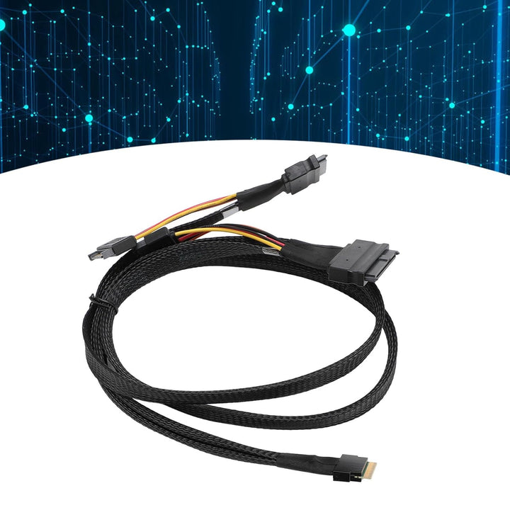 SFF 8654 auf 2xSFF 8639 NVME U.2 Kabeladapter, 24 Gbit/s, 80 cm Adapterkabel für SAS Karten und Main