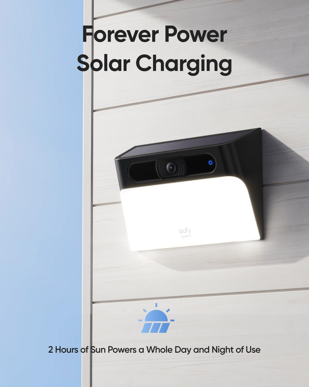 eufy Security Solar Wall Light Cam S120, kabellose 2K Solar Überwachungskamera aussen, nachhaltige S