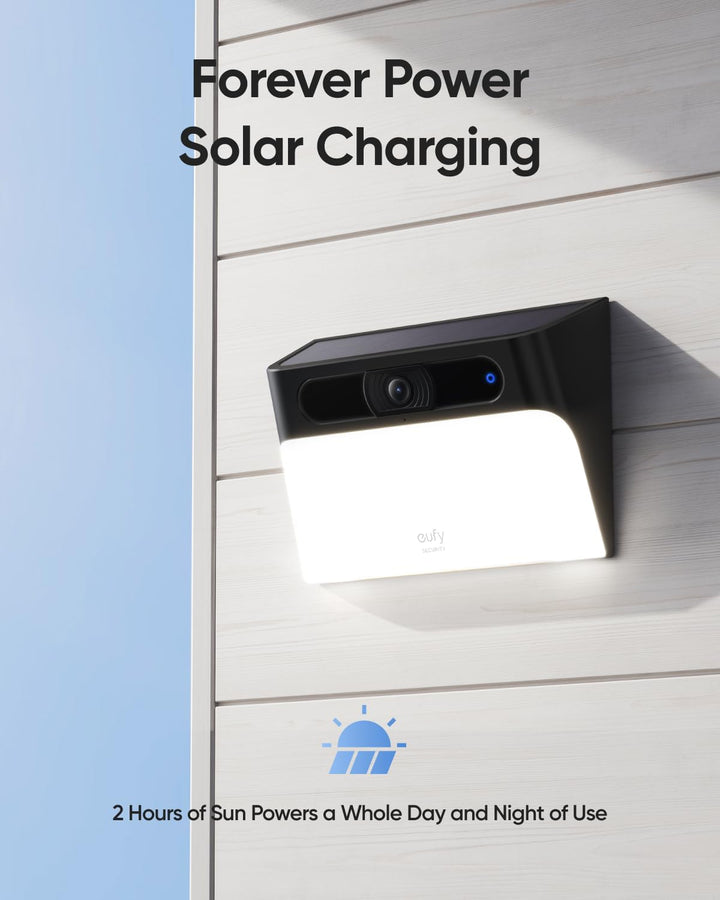 eufy Security Solar Wall Light Cam S120, kabellose 2K Solar Überwachungskamera aussen, nachhaltige S
