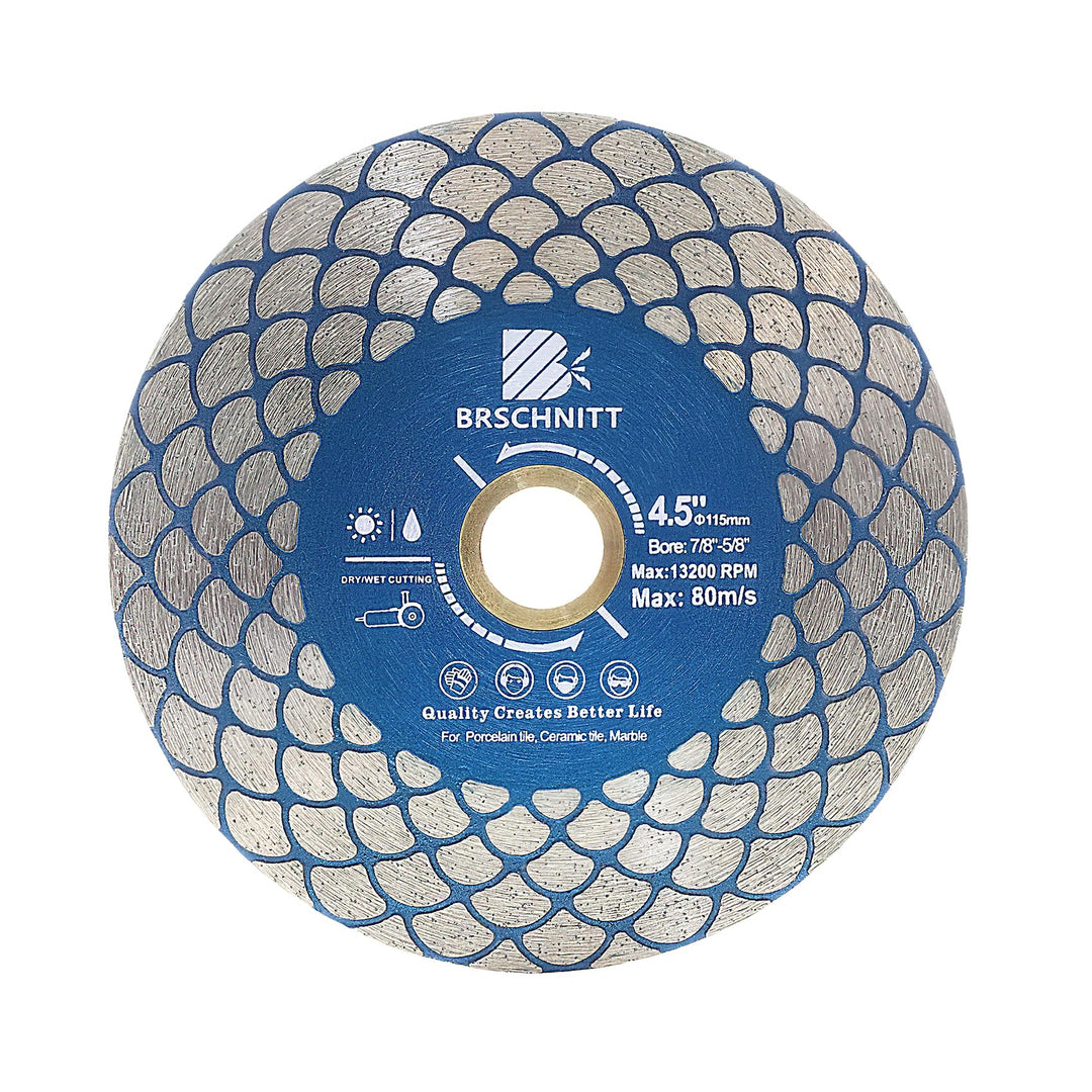 Diamant Trennscheibe 115mm - BRSCHNITT Doppelseitig zum Schneiden und Schleifen Granit Marmor Fliese