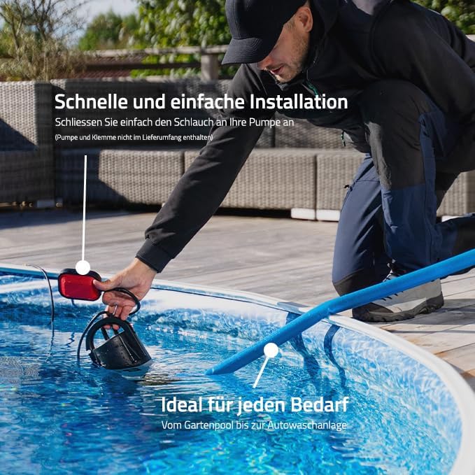 Flachschlauch | Ø 50 mm | 2 Zoll, 25 m | Bauschlauch &amp; Pumpenschlauch für Pumpe | Schlauch aus PVC,