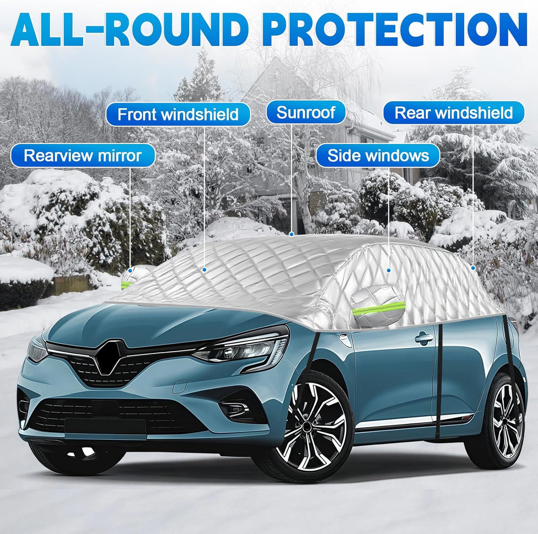 Halbgarage für Renault Clio 2005-2025, Halbe Autoabdeckung Winter Sommer, Abdeckplane Auto Wasserdic