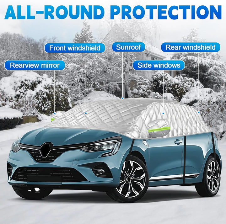Halbgarage für Renault Clio 2005-2025, Halbe Autoabdeckung Winter Sommer, Abdeckplane Auto Wasserdic