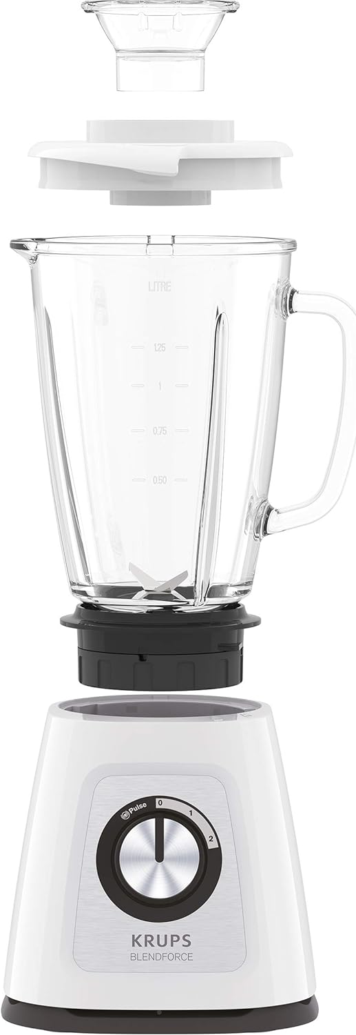 Krups KB4351 Blendforce+ Standmixer | 800 W | 1,75L hitzebeständiger Glasbehälter | 6 Messer mit Pow