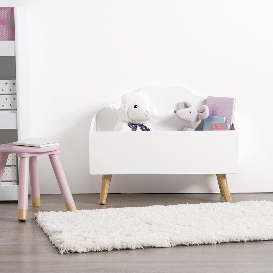 Kindertruhe Wolke weiss - Weiss - Atmosphera créateur d'intérieur L. 58 x l. 45 x H. 28 cm Weiss, L.