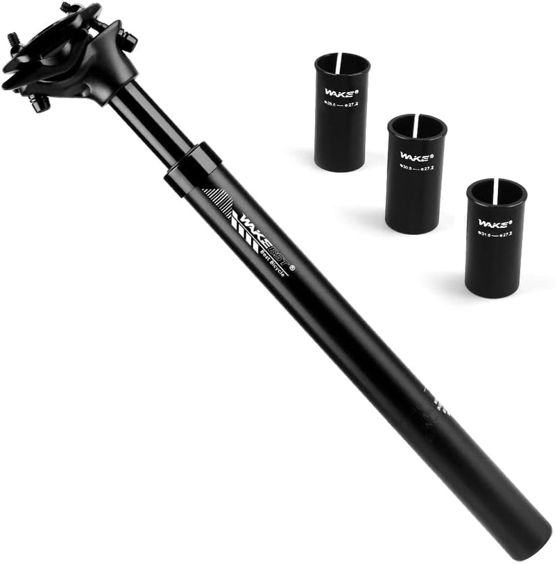 CYSKY Fahrrad Sattelstütze 27,2 x 350mm mit Sattelstützen Adapter 28,6mm 30,9mm 31,6mm, Stossdämpfer