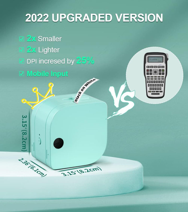 Phomemo Beschriftungsgerät Handgerät P12 Mini Bluetooth Etikettiergerät mit Etikettenband | Thermo-E