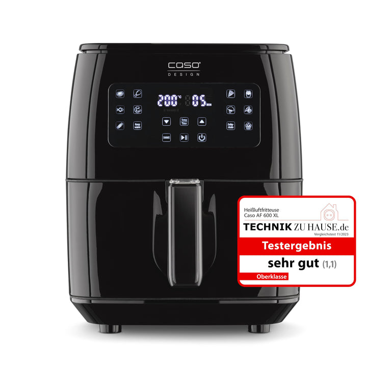 CASO AF 600 XL - grosse Heissluftfritteuse mit 6L Korbvolumen, 12 Automatik-Programme, Sensor-Touch