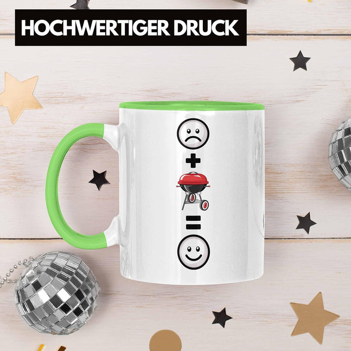 Trendation - Grillen Tasse Geschenk für Männer Grillmeister Fleisch Lustige Geschenkidee :(+ Grillen