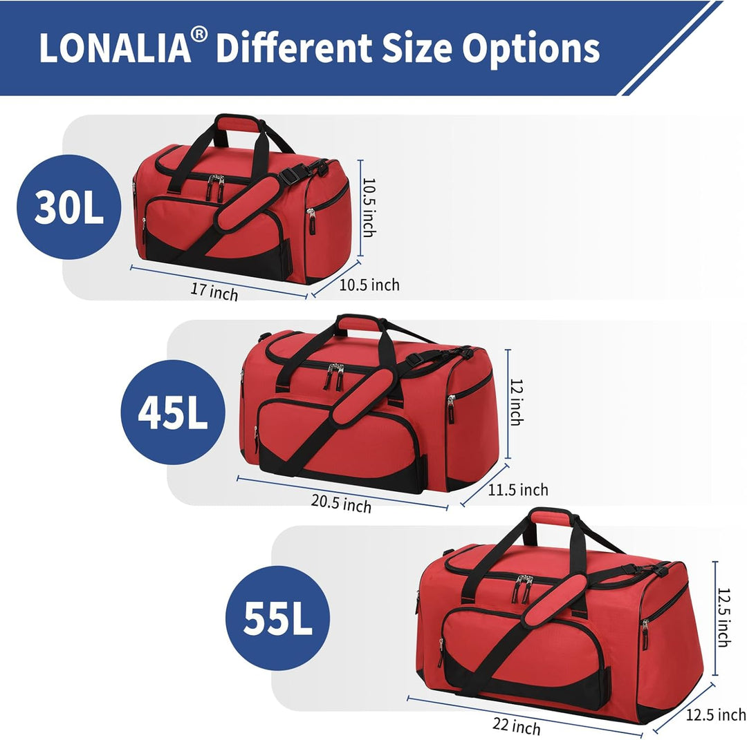 30L Kleine Sporttasche Reisetasche - 43x26x26cm Handgepäck Weekender Gym Tasche für Sport Training U