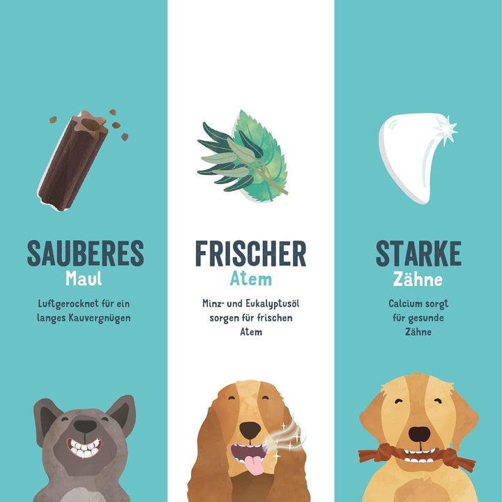 Edgard &amp; Cooper Snacks 56 Dental Stick Medium Hund Natural 8x7 Kausticks Zahnpflege Minze &amp; Erdbeere