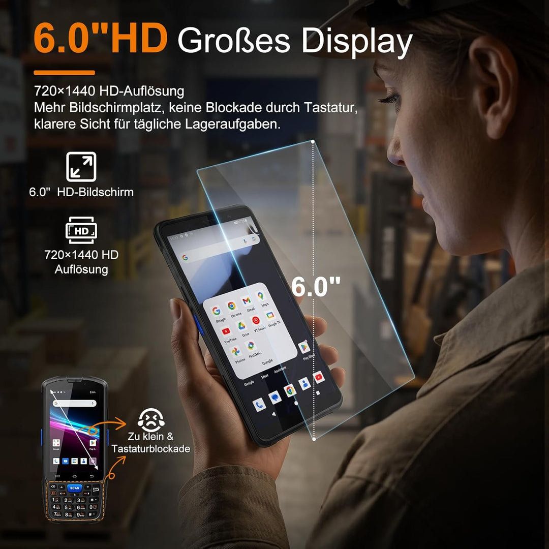 FARSET F35 Android-Barcode-Scanner mit lizenziertem Zebra-Engine, tragbarer PDA-Mobile-Computer, 6GB