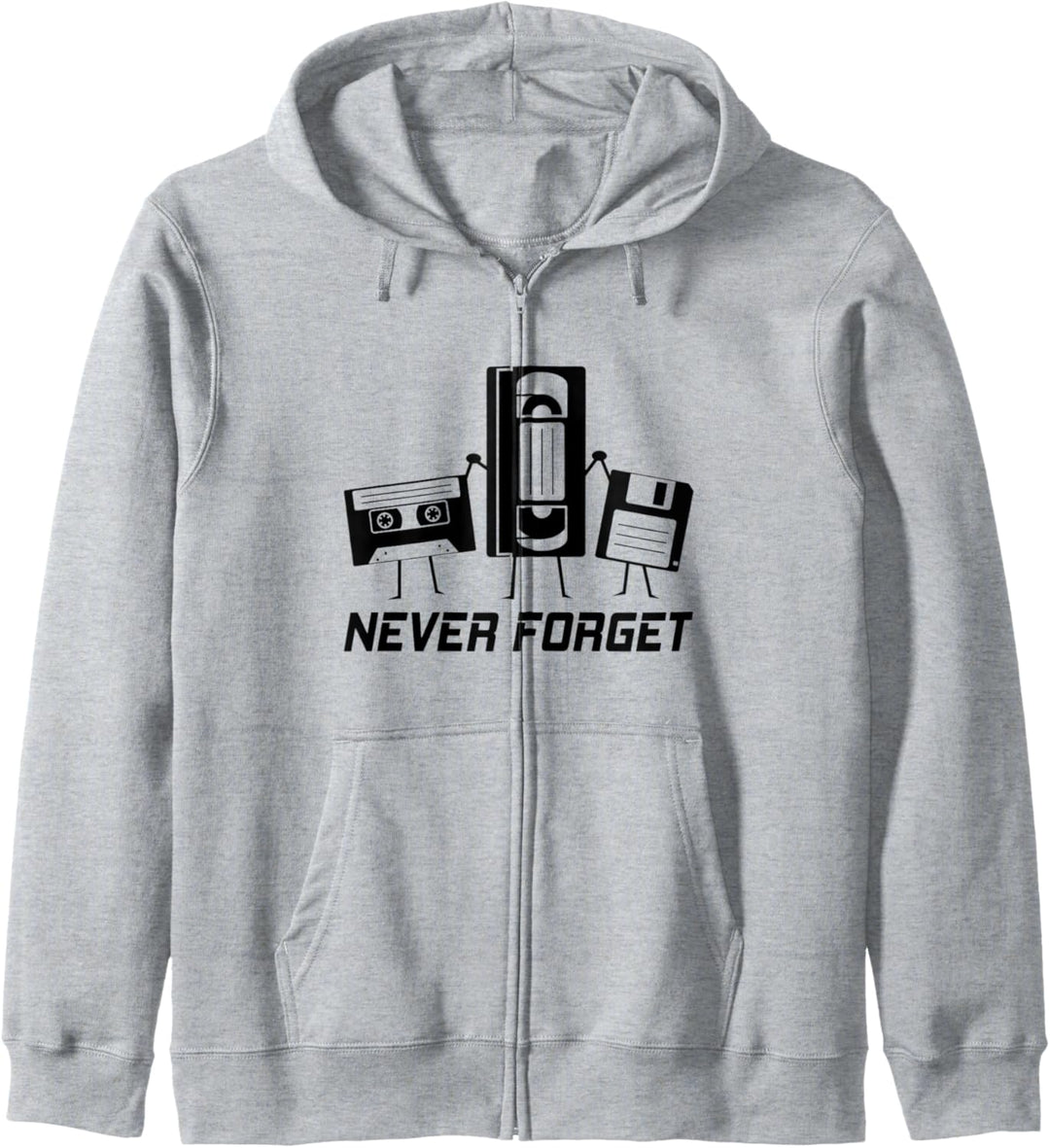 Never Forget Audio VHS Kassette Diskette I Vintage Kapuzenjacke